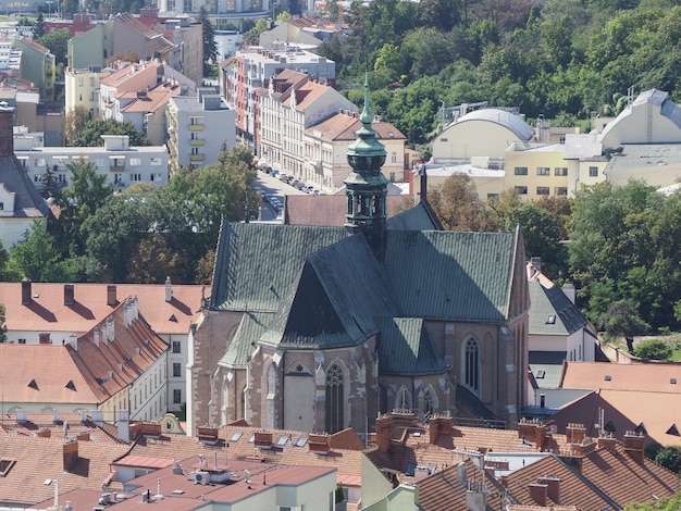 Widok z lotu ptaka na Brno