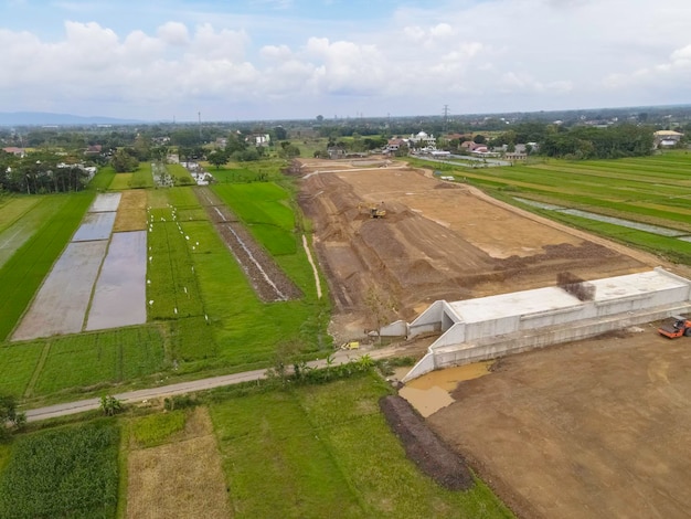 Widok z lotu ptaka na budowę autostrady w projekcie Klaten Indonesia Toll Solo Yogyakarta