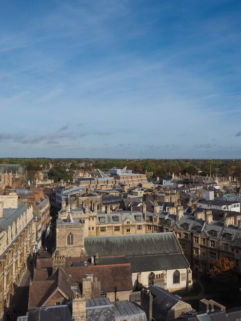 Widok z lotu ptaka na Cambridge