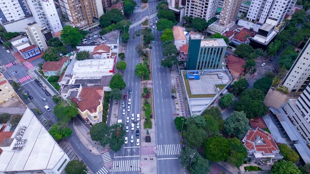 Widok z lotu ptaka na centralny region Belo Horizonte Minas Gerais Brazylia Budynki komercyjne na Avenida Afonso Pena