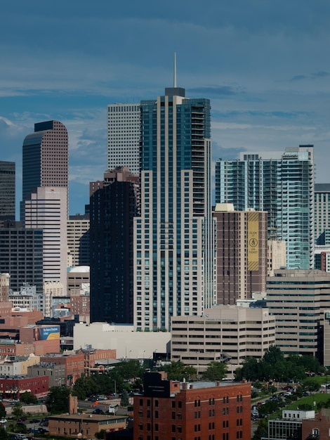 Widok Z Lotu Ptaka Na Denver Z Wieży Widokowej W Parku Rozrywki Elitch Gardens.