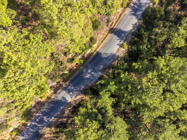 Widok Z Lotu Ptaka Na Drogę Między Lasem Sosnowym A Akyaka Road, Turcja