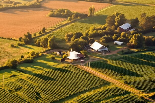 Widok Z Lotu Ptaka Na Farmę