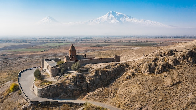 Widok Z Lotu Ptaka Na Klasztor Khor Virap W Armenii