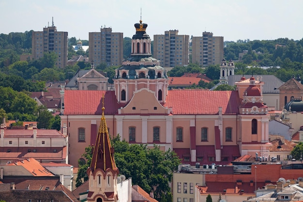 Widok z lotu ptaka na kościół św. Kazimierza w Wilnie