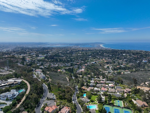 Widok z lotu ptaka na La Jolla Hills San Diego Kalifornia USA