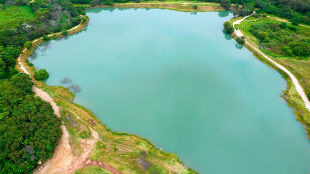 Widok z lotu ptaka na Parque das Aguas w Sorocaba w Brazylii