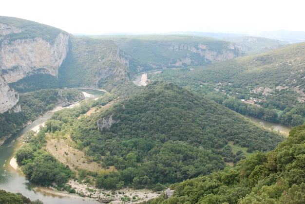 Widok z lotu ptaka na piękny kanion Verdon Gorge we Francji