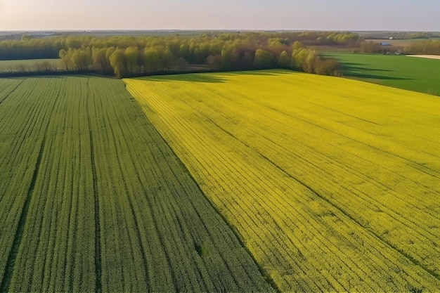 Widok z lotu ptaka na pola