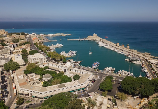 Widok Z Lotu Ptaka Na Port Mandrake Na Rodos