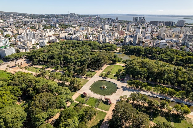 Widok z lotu ptaka na Porto Alegre RS Brazylia Zdjęcie lotnicze parku Redencao