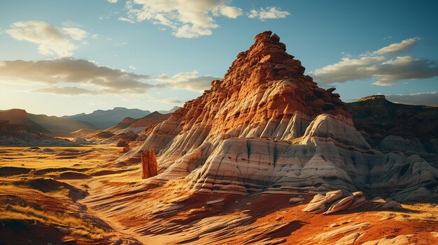 Widok z lotu ptaka na Sandstone Butte na pustyni Utah