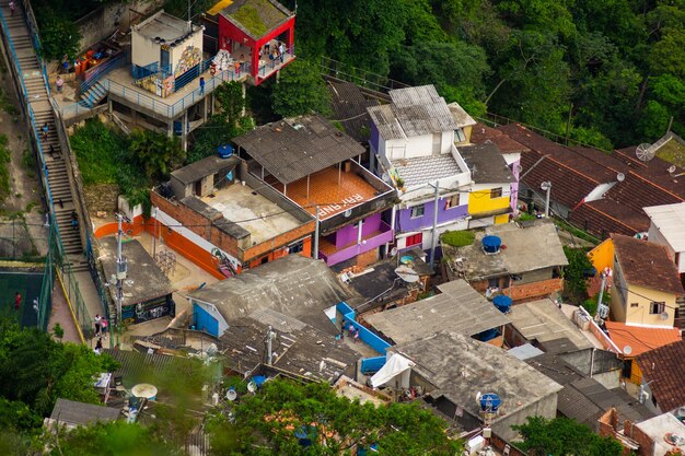 Widok Z Lotu Ptaka Na Slumsy W Rio De Janeiro.