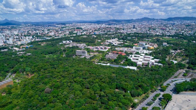 Widok z lotu ptaka na stadion piłkarski Mineirao w Pampulha Belo Horizonte w Brazylii