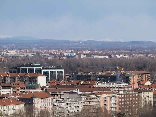 Widok z lotu ptaka na Turyn