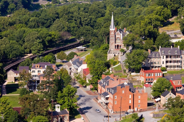 Widok z lotu ptaka Park narodowy Harpers Ferry