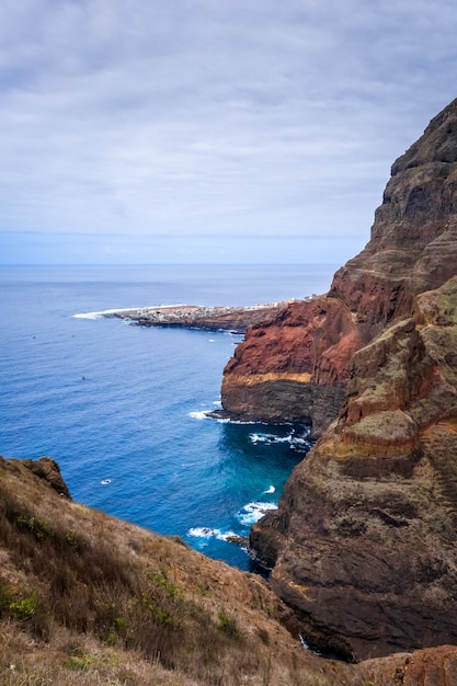 Widok Z Lotu Ptaka Ponta Do Sol Wioska, Santo Antao Wyspa, Przylądek Verde