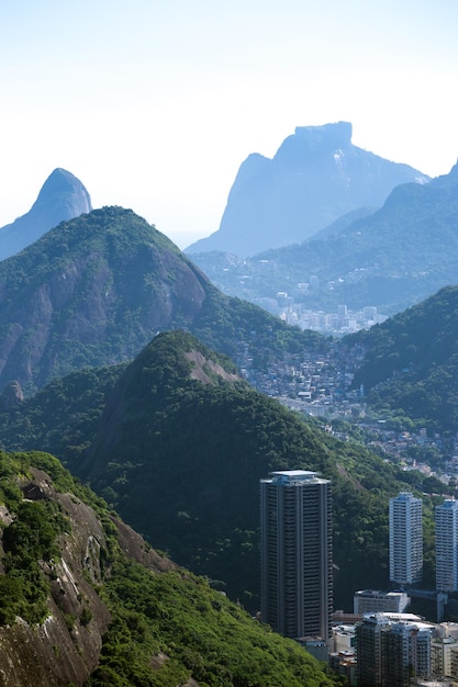 Widok z lotu ptaka Rio de Janeiro w słoneczny dzień, Brazylia