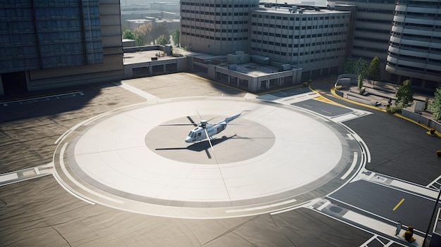 Widok z lotu ptaka samolotu wojskowego w mieście Generative AI