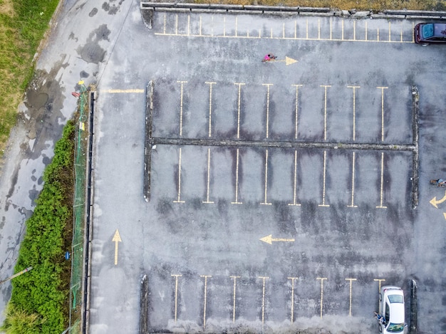 Widok z lotu ptaka Widok z góry na parking