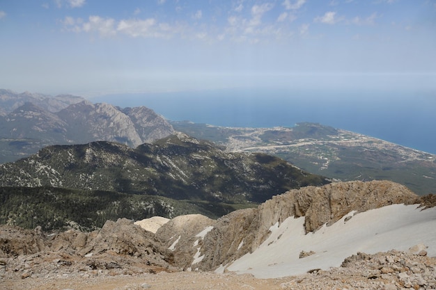 Widok z lotu ptaka z góry Tahtali w Antalya Turcja