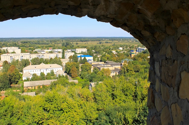 Widok z okna zamku na miasto Chyhyryn, Ukraina