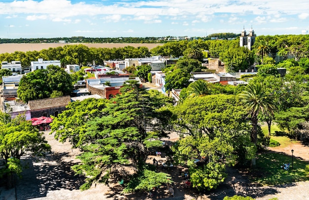 Zdjęcie widok z powietrza colonia del sacramento, światowego dziedzictwa unesco w urugwaju