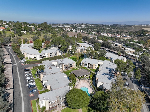 Widok z powietrza domów w dolinie Oceanside w San Diego w Kalifornii w Stanach Zjednoczonych