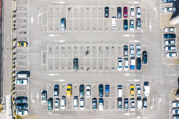 Zdjęcie widok z powietrza na parking