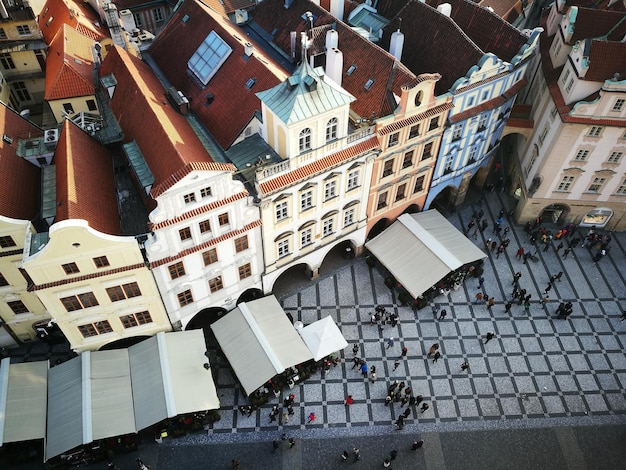Zdjęcie widok z powietrza na plac miejski