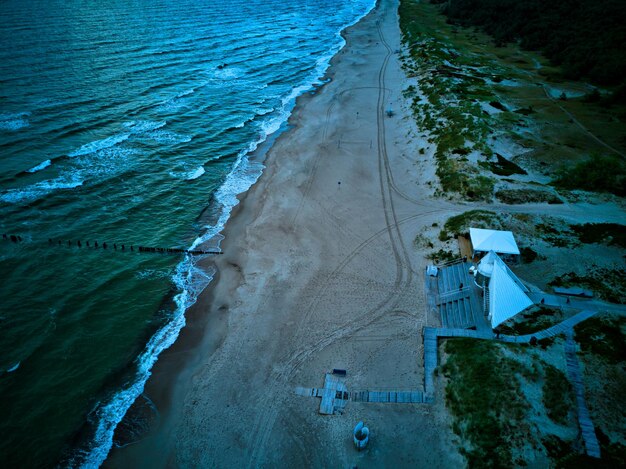 Zdjęcie widok z powietrza na plażę