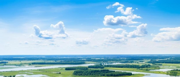 Zdjęcie widok z powietrza nad historycznym holenderskim krajobrazem wodnym w czerwcu