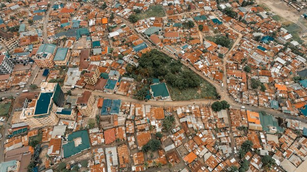 Widok z powietrza obszaru przemysłowego w Dar es Salaam