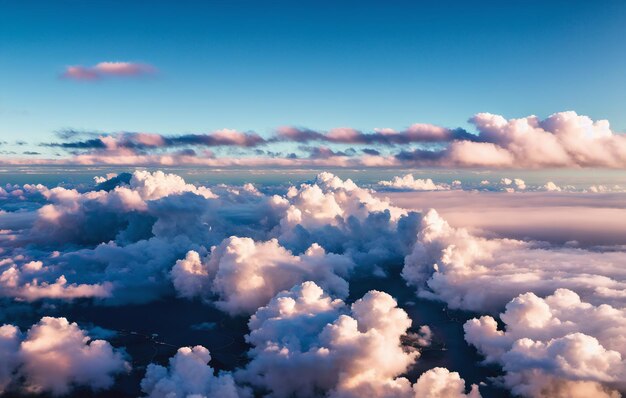 Widok z powietrza Puszkowe białe chmury Generatywna sztuczna inteligencja