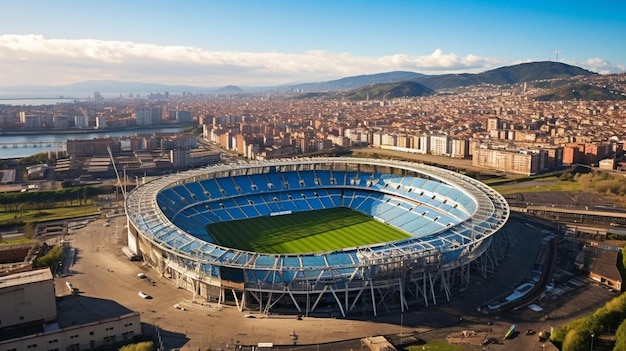 Zdjęcie widok z powietrza stadionu diego armando maradona