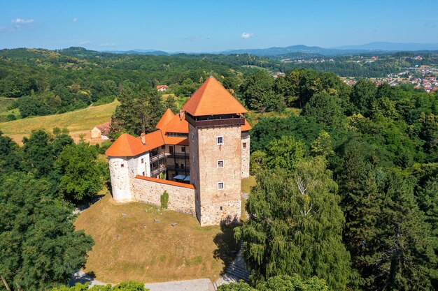 Widok Z Powietrza Twierdzy Dubovac W Karłowaku W Chorwacji