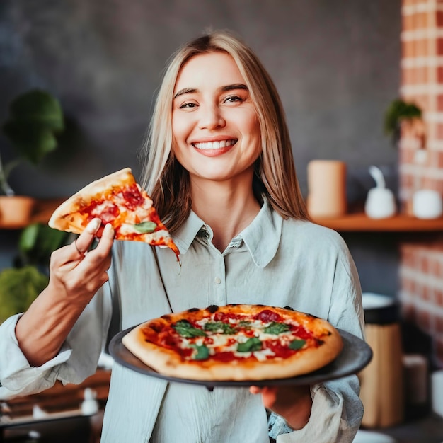 Widok z przodu kobieta z wyśmienitą pizzą