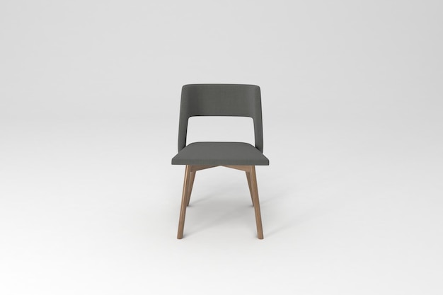 Widok z przodu Krzesło na białym tleRenderowanie 3D
