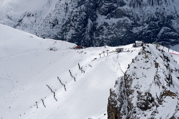 Widok Z Sass Pordoi W Górnej Części Val Di Fassa