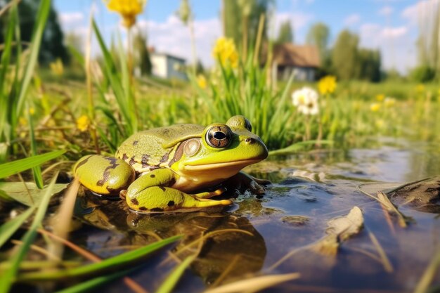 Widok żaby w przyrodzie