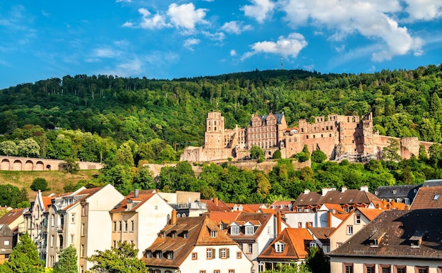 Widok zamku w heidelbergu w badenwurttemberg niemcy