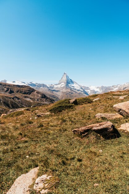 Widoki Na Szczyt Matterhorn W Zermatt W Szwajcarii.