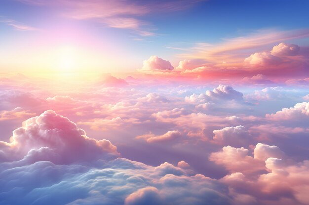 widoki z okien samolotu Cloud Nine Podkreśl piękno puszystych, żywych chmur widzianych z góry