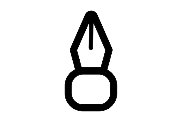 Wieczne pióro linia ikona płaski interfejs użytkownika symbol czarny minimalistyczny znak sztuka aplikacji