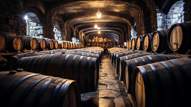 Wieczne piwnice Berehoves fascynujące stare beczki wina w Zakarpatii na Ukrainie