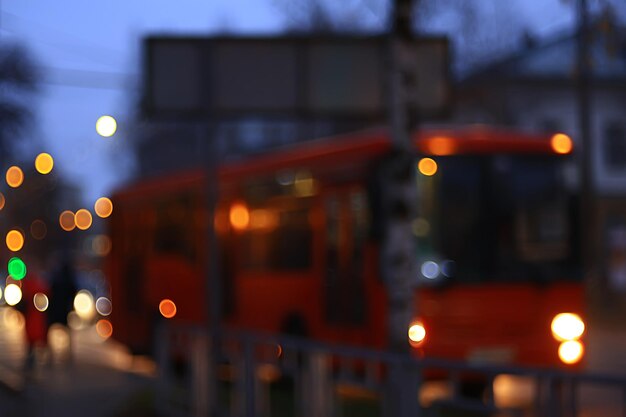 wieczorne światła rozmyte tło bokeh jesień, abstrakcyjne tło miasta, jesień