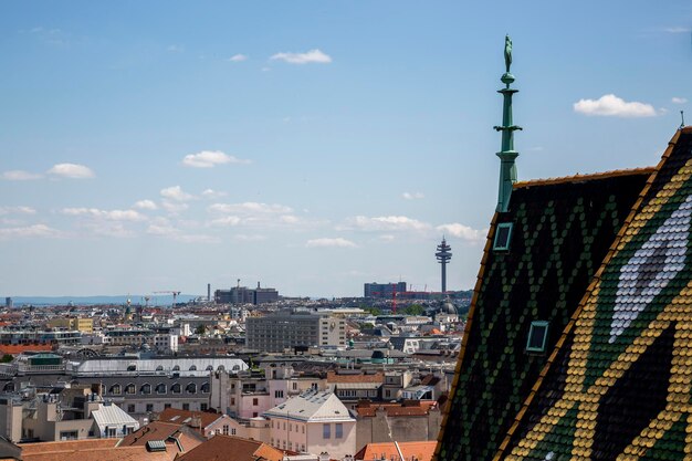Wiedeń 13 czerwca 2023 r. widok Wiednia z tarasu obserwacyjnego katedry św. Szczepana