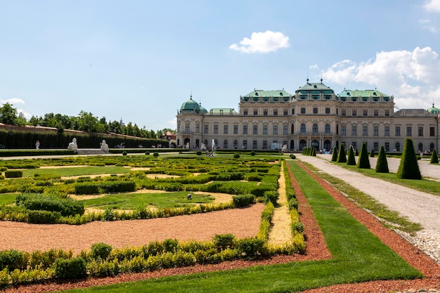 Wiedeń Austria 15 czerwca 2023 Widok na ogrody Belvedere w Wiedniu