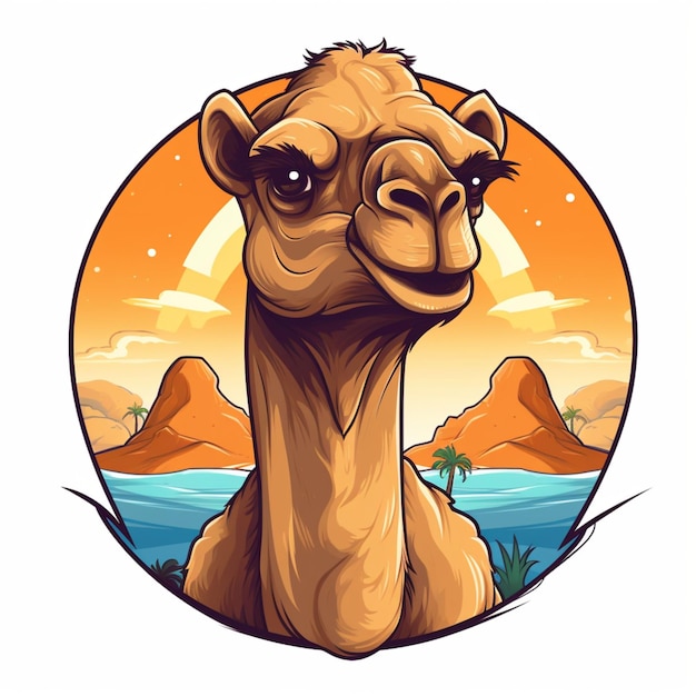 wielbłąd z logo kreskówki