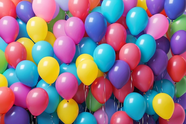 Wiele kolorowych balonów jako tło